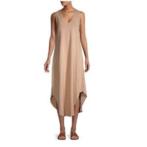 NWT Stitchdrop T-Shirt Dress Tan Large Maxi Sleevless Travel
